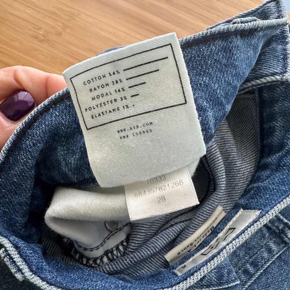 AYR Wide Leg Flare Jeans in Blue Denim - Picture 7 of 12